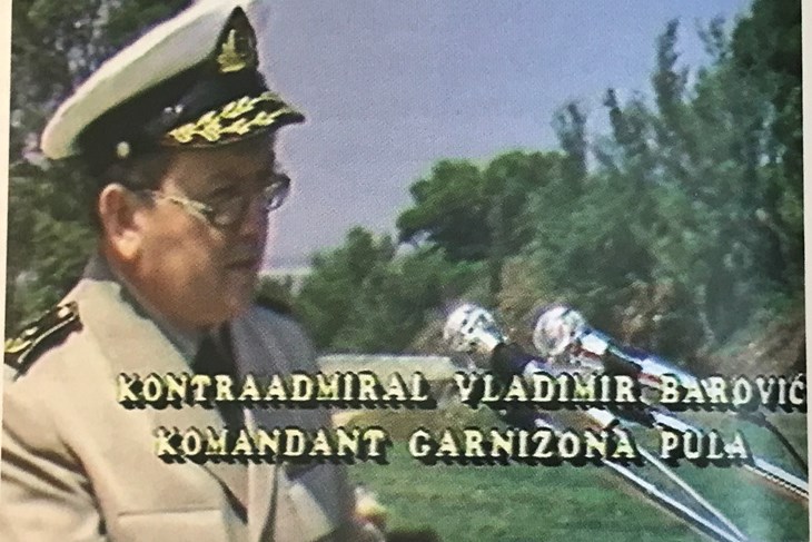 Vladimir Barović na polaganju posljednje prisege JNA ročnika na Muzilu 10. kolovoza 1991.